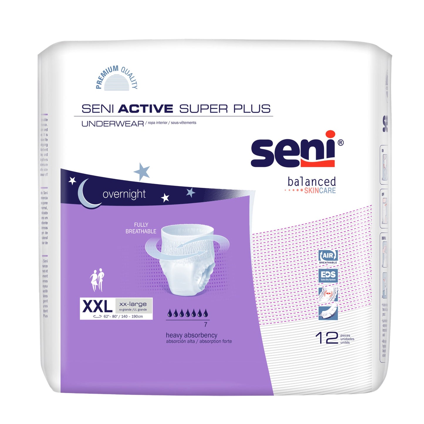 Seni® Active Super Plus Unisex Adult Absorbent Underwear Pull On with Tear Away Seams 2X-Large Disposable Heavy Absorbency (1226547_PK)