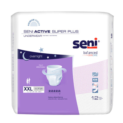 Seni® Active Super Plus Unisex Adult Absorbent Underwear Pull On with Tear Away Seams 2X-Large Disposable Heavy Absorbency (1226547_CS)