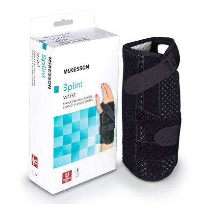 McKesson Wrist Brace Foam / Nylon Left Hand Black One Size Fits Most (1159162_EA)