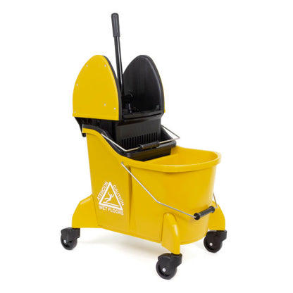 ToughWorks® 35 Quart Dual Chamber Bucket & Wringer, Yellow (HOS92224083YL)