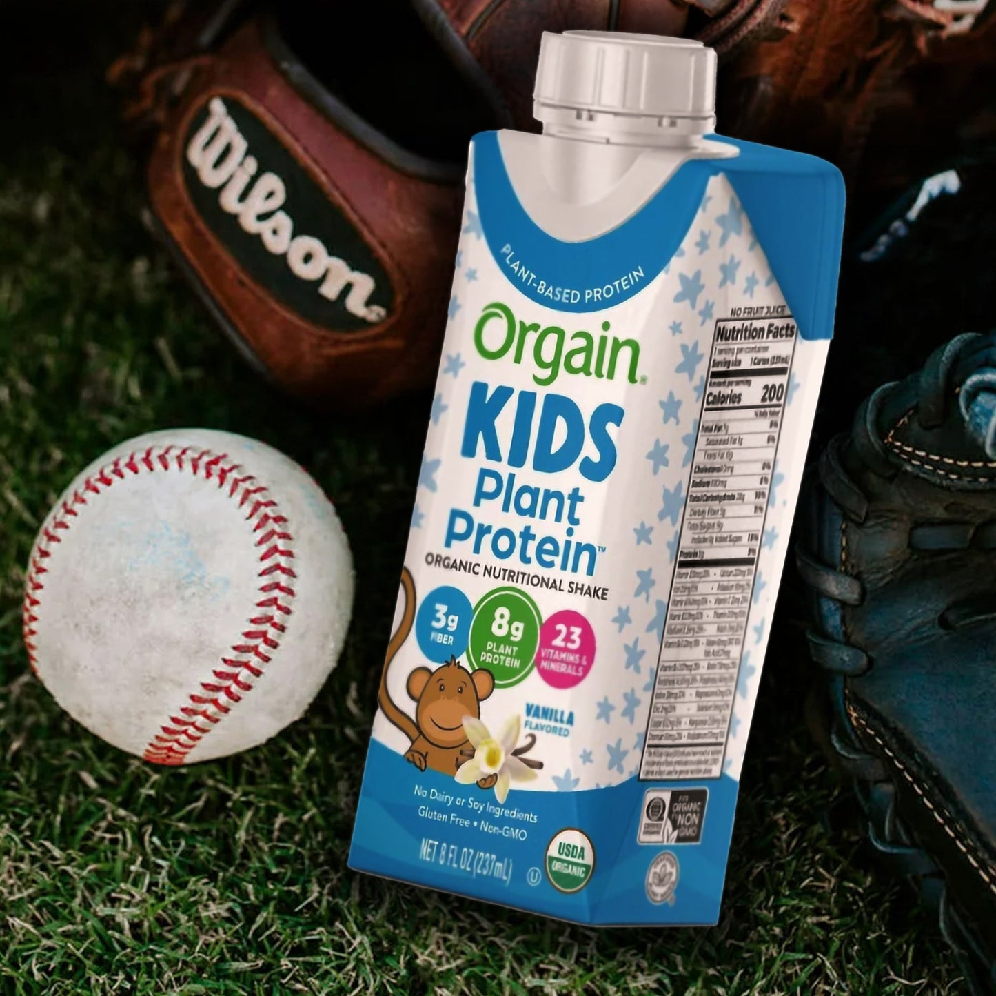 Orgain® Kids Plant Protein™ Nutritional Shake Pediatric Oral Supplement Vanilla Flavor 8 oz. Carton Liquid Plant Based (1196796_EA)
