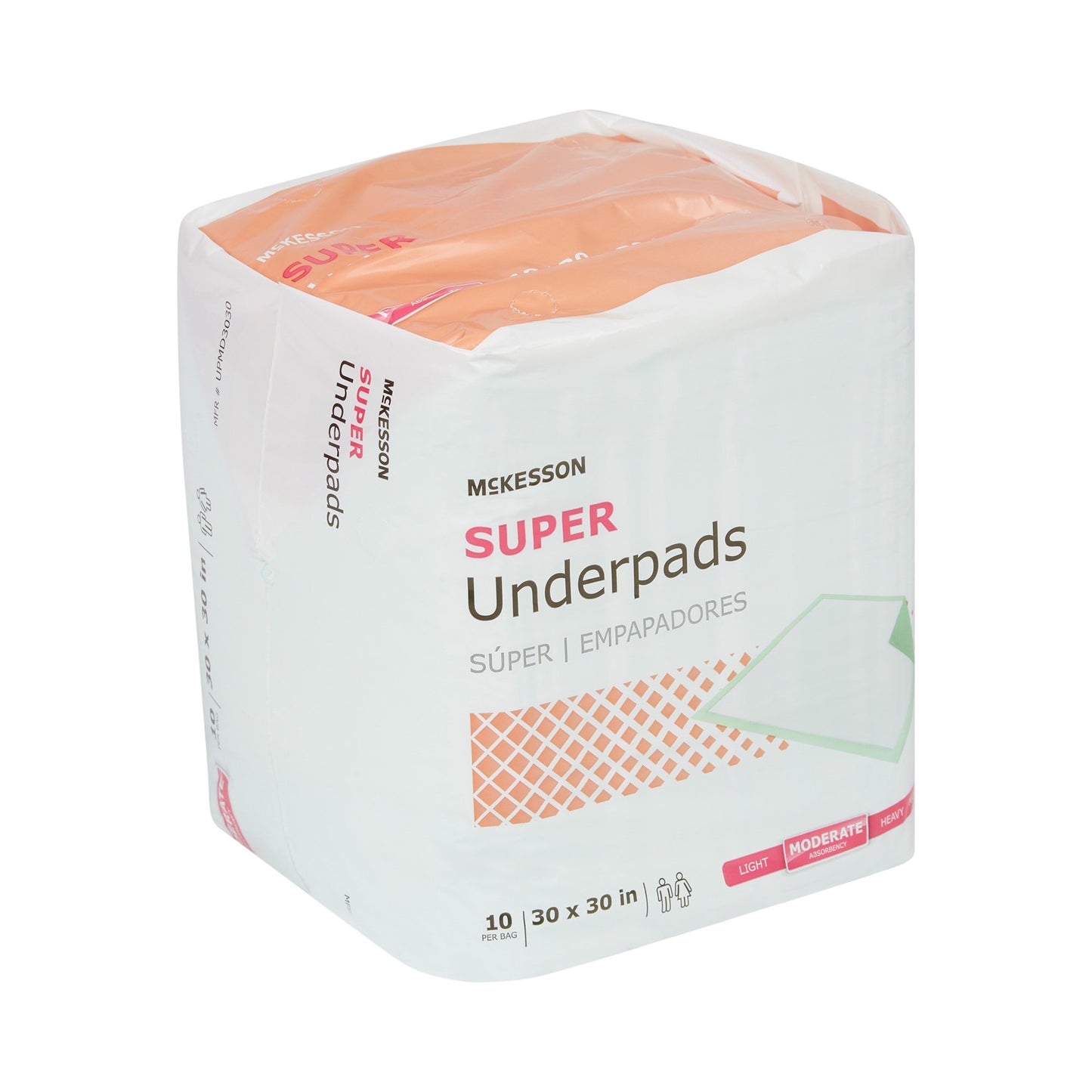 McKesson Super Disposable Underpad 30 X 30 Inch Fluff / Polymer Moderate Absorbency (724049_BG)