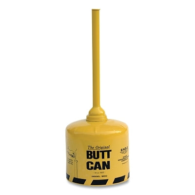 Eagle Manufacturing Butt Can, 5 gal, 12 in dia, 33 in H, Galvanized Steel, Poly Tube, Yellow (925-1200YELLOW)