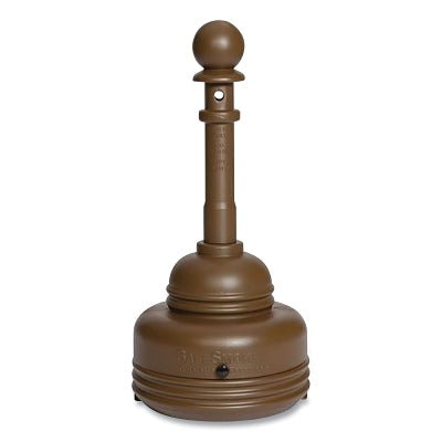 Eagle Manufacturing SafeSmoker™ Cigarette Receptacle, 1206, 5 qt, 15 in dia, 38 in H, HDPE, Brown (925-1206BROWN)