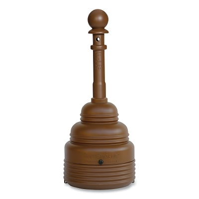 Eagle Manufacturing SafeSmoker™ Cigarette Receptacle, 1208, 4 gal, 17-1/4 in dia, 43-1/4 H, HDPE, Brown (925-1208BROWN)
