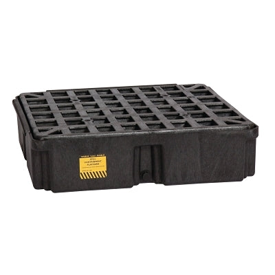 Eagle Manufacturing Spill Containment, 1-Drum Modular Platform, HDPE, 2000 lb, 15 gal, 26-1/4 in W x 26 in D x 6-1/2 in H, Black, w/Drain (925-1633BD)