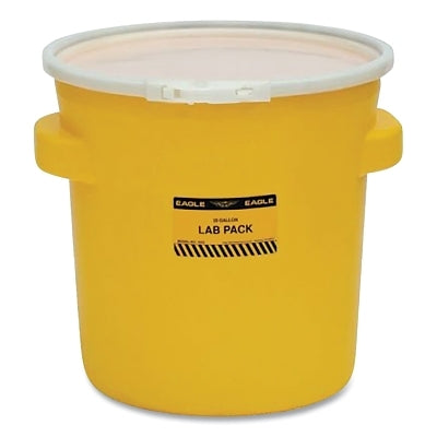 Eagle Manufacturing Poly Drum, Lab Pack, Plastic Lever-Lock Lid, Yellow, 20 gal (925-1652)