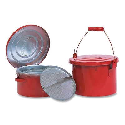 Eagle Manufacturing Bench and Daub Can, 2 qt Capacity, Red, Galvanized Steel, Bench Can with Lid (925-B602)