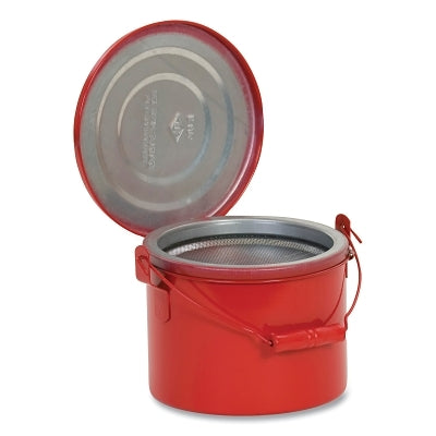 Eagle Manufacturing Bench and Daub Can, 4 qt Capacity, Red, Galvanized Steel, Bench Can with Lid (925-B604)