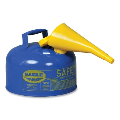 Eagle Manufacturing Safety Can, Type I, 2 gal, 24-ga Galvanized Steel, Kerosene, Blue, Includes Funnel (925-UI20FSB)
