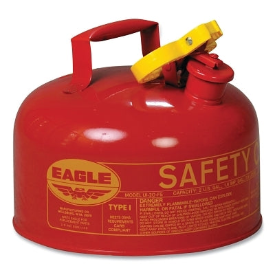 Eagle Manufacturing Safety Can, Type I, 2 gal, 24-ga Galvanized Steel, Flammables, Red (925-UI20S)