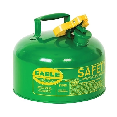 Eagle Manufacturing Safety Can, Type I, 2 gal, 24-ga Galvanized Steel, Combustibles, Green (925-UI20SG)