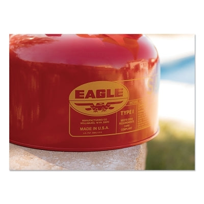 Eagle Manufacturing Safety Can, Type I, 2-1/2 gal, 24-ga Galvanized Steel, Flammables, Red, Includes Funnel (925-UI25FS)