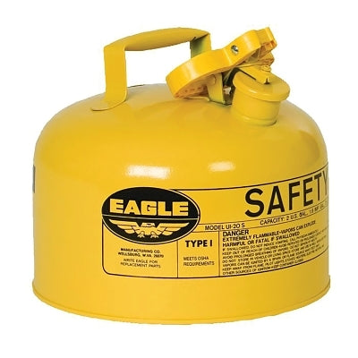 Eagle Manufacturing Safety Can, Type I, 2-1/2 gal, 24-ga Galvanized Steel, Diesel, Yellow (925-UI25SY)
