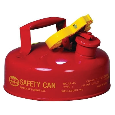 Eagle Manufacturing Safety Can, Type I, 2 qt, 24-ga Galvanized Steel, Flammables, Red (925-UI4S)