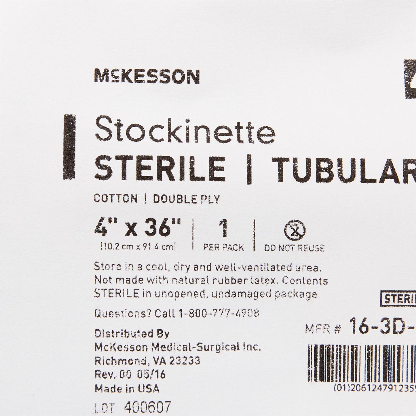 McKesson Surgical Stockinette Tubular 4 X 36 Inch Sterile (457660_EA)