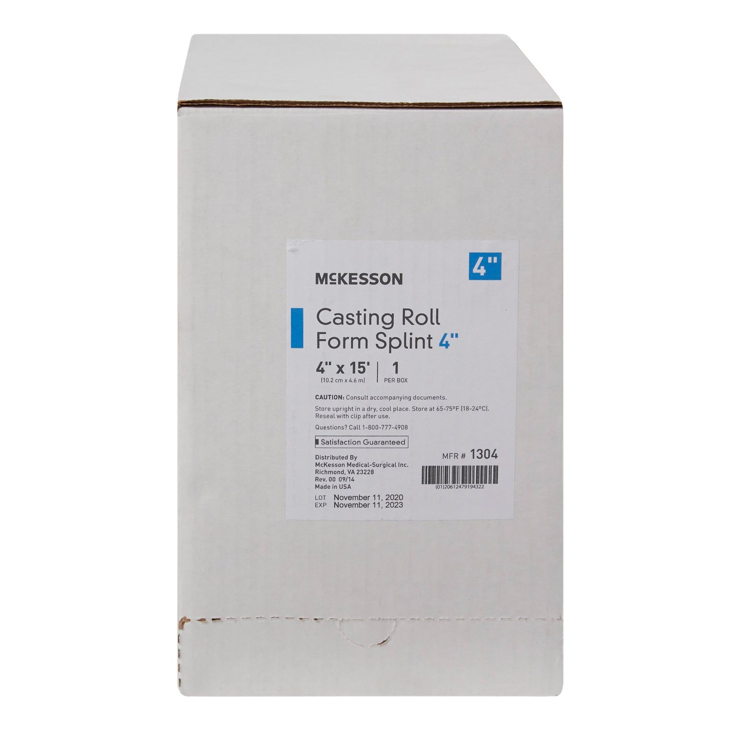 McKesson Padded Splint Roll 4 Inch X 15 Foot Fiberglass White (862508_CS)