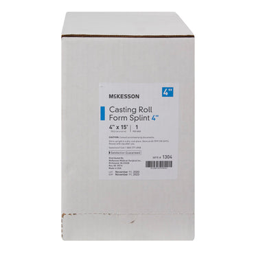 McKesson Padded Splint Roll 4 Inch X 15 Foot Fiberglass White (862508_CS)