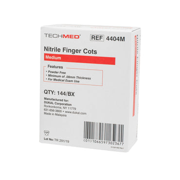 Tech-Med® Finger Cot Large 2-1/2 Inch Length Powder Free Nitrile NonSterile (531454_BX)