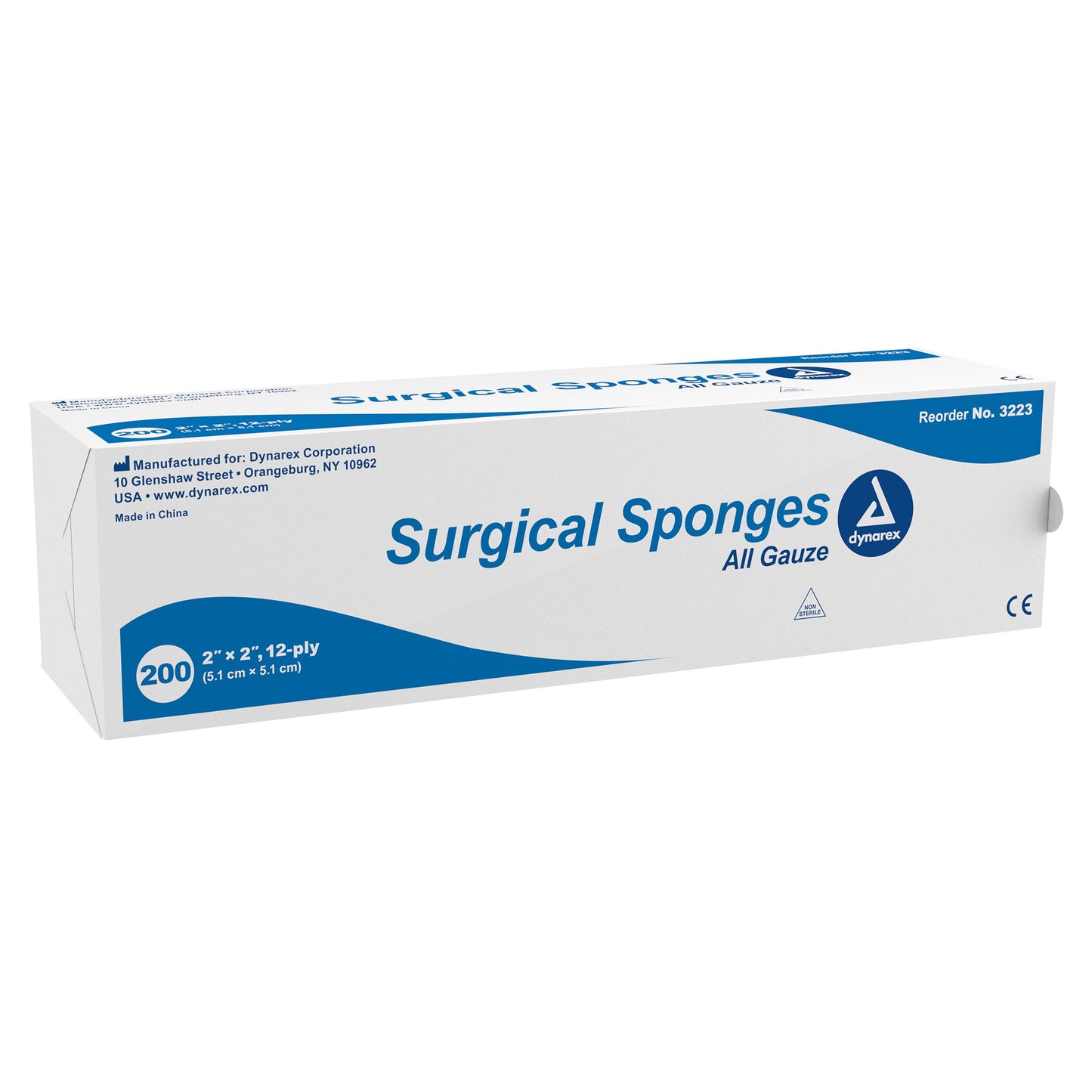 Dynarex® Gauze Sponge 2 X 2 Inch 12-Ply NonSterile 200 per Pack (798411_BX)