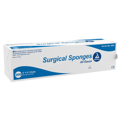 Dynarex® Gauze Sponge 2 X 2 Inch 12-Ply NonSterile 200 per Pack (798411_BX)