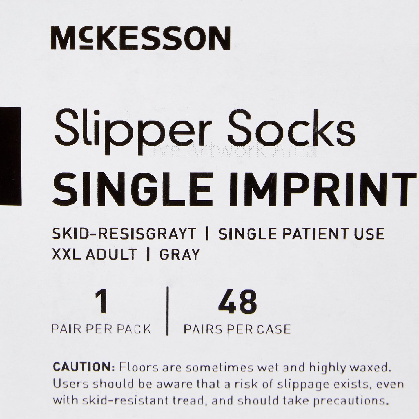 McKesson Slipper Socks Unisex Adult 2X-Large Single Tread Single Patient Use Gray (1038461_PR)