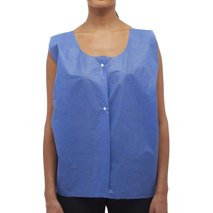 McKesson Exam Vest Blue One Size Fits Most Front Opening Snap Closure Unisex Disposable (1149905_CS)
