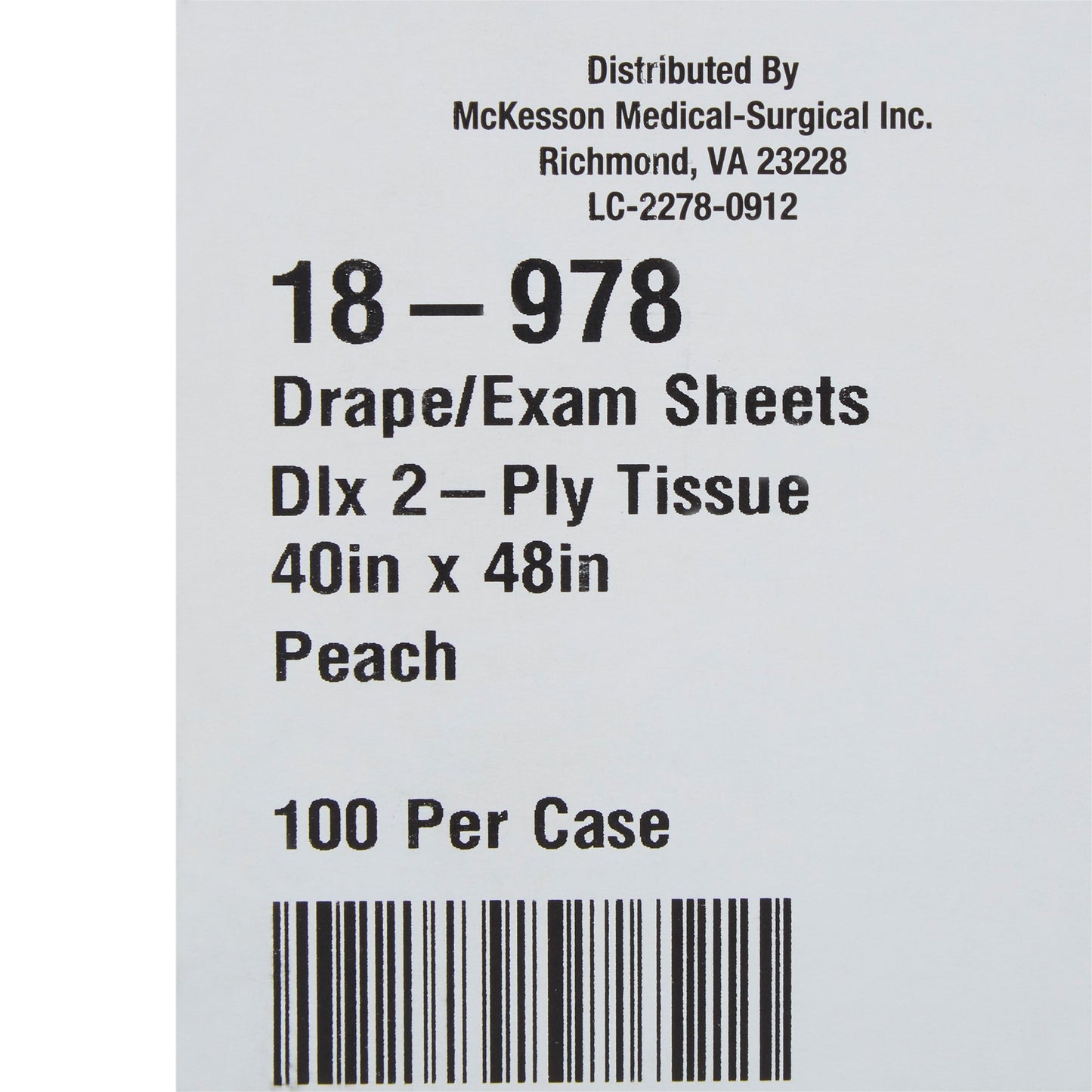 McKesson General Purpose Drape Physical Exam Drape 40 W X 48 L Inch NonSterile (194107_CS)