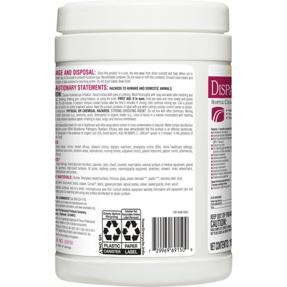 Dispatch® with Bleach Surface Disinfectant Cleaner Premoistened Manual Pull Wipe 150 Count Canister Fruity Floral Bleach Scent NonSterile (735385_PK)