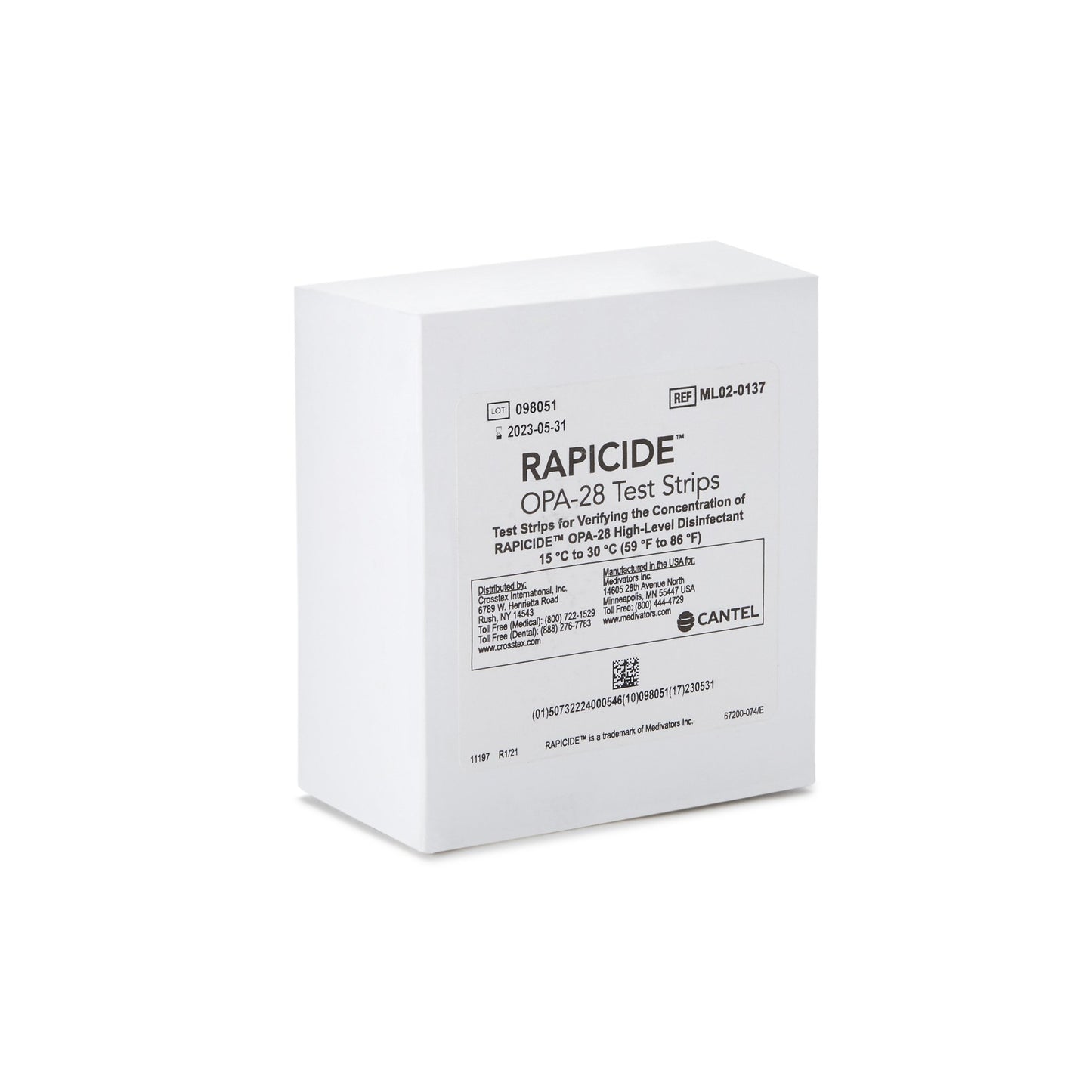 Rapicide™ OPA/28 OPA Concentration Indicator Pad 50 Test Strips Bottle Single Use (835024_CS)