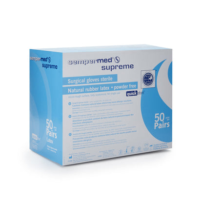 Sempermed® Supreme Surgical Glove Size 8 Sterile Latex Standard Cuff Length Fully Textured Ivory Not Chemo Approved (554115_BX)