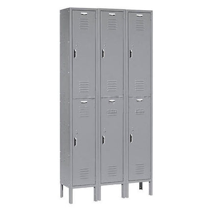Global Industrial Paramount 2-Tier 6 Door Locker, 36"W x 18"D x 78"H, Gray, Assembled (WB652179GY)