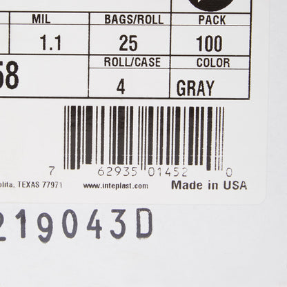 McKesson Trash Bag 45 gal. Gray LLDPE 1.1 mil 38 X 58 Inch Star Seal Bottom Coreless Roll (1137651_CS)