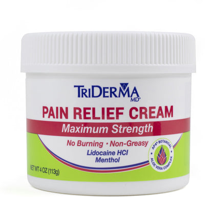 TriDerma MD® Topical Pain Relief 4% - 1% Strength Lidocaine / Menthol Cream 4 oz. (906175_EA)