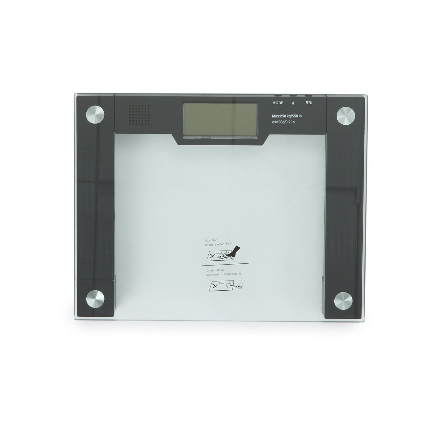Ideaworks® Floor Scale Digital Display 550 lbs. / 250 kg Capacity Black / Glass AC Power (848530_EA)