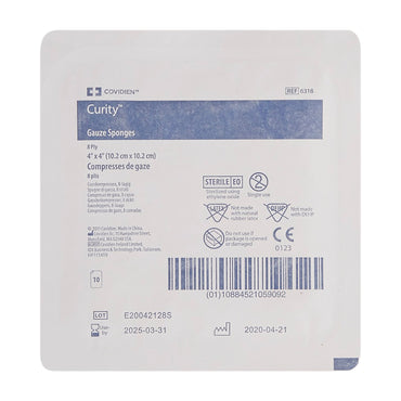 Curity™ Gauze Sponge 4 X 4 Inch 8-Ply Sterile 10 per Tray (224685_TR)