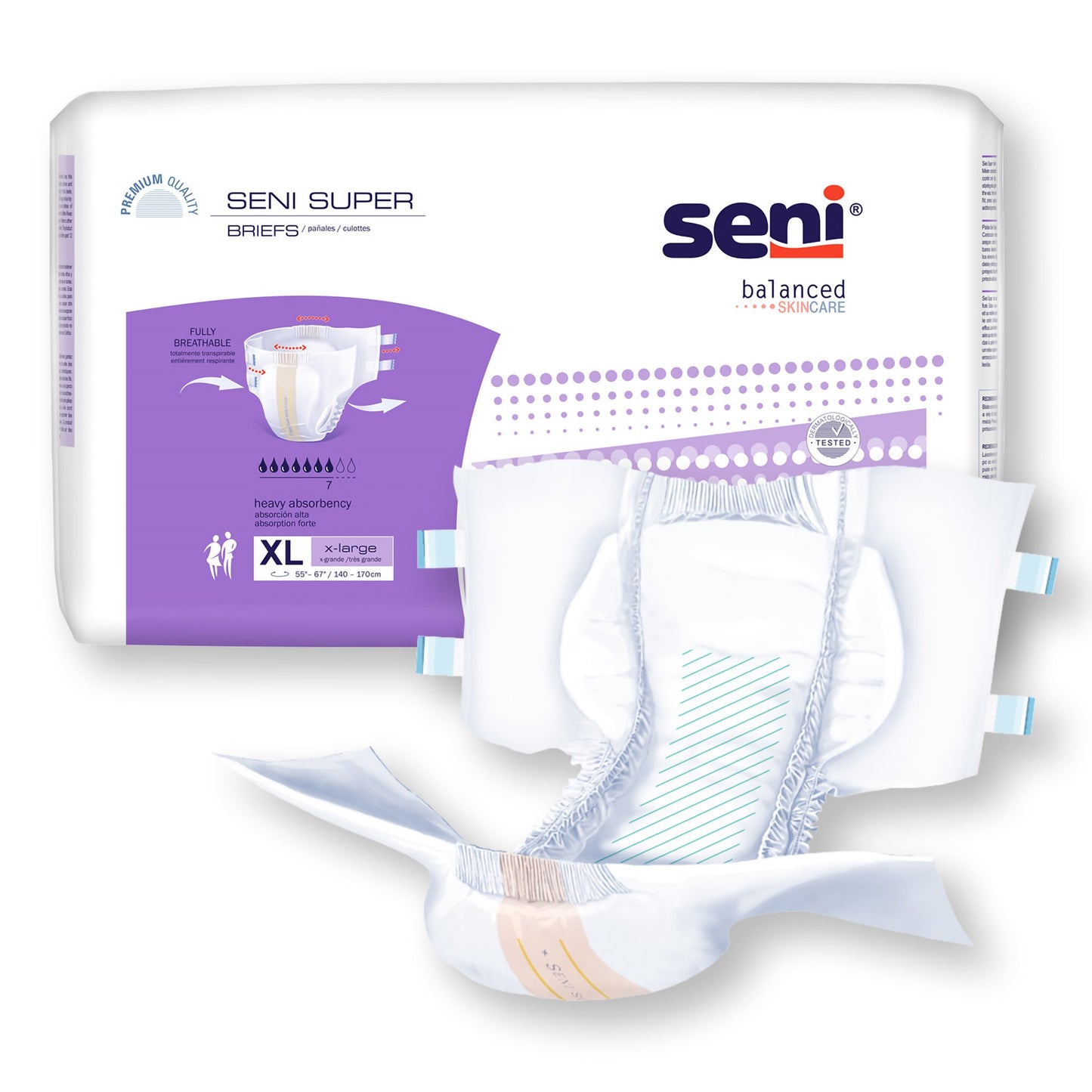 Seni® Super Unisex Adult Incontinence Brief X-Large Disposable Heavy Absorbency (1163865_PK)