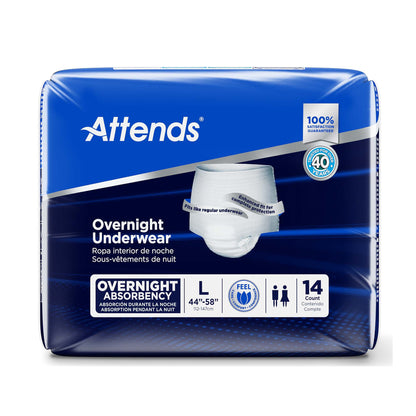 Attends® Overnight Unisex Adult Absorbent Underwear Pull On with Tear Away Seams Large Disposable Heavy Absorbency (830764_CS)