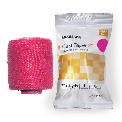McKesson Cast Tape 2 Inch X 12 Foot Fiberglass Pink (733689_BX)