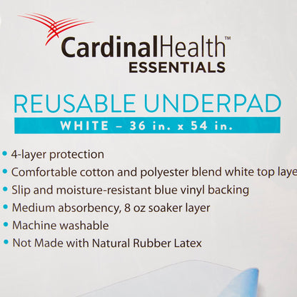 Cardinal Health™ Essentials Reusable Underpad 36 X 54 Inch Polyester / Rayon Moderate Absorbency (1120201_EA)