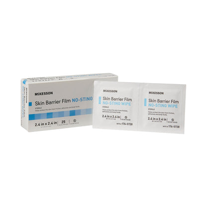 McKesson No Sting Skin Barrier Wipe 75 to 100% Strength Hexamethyldisiloxane Individual Packet Sterile (1088820_CS)