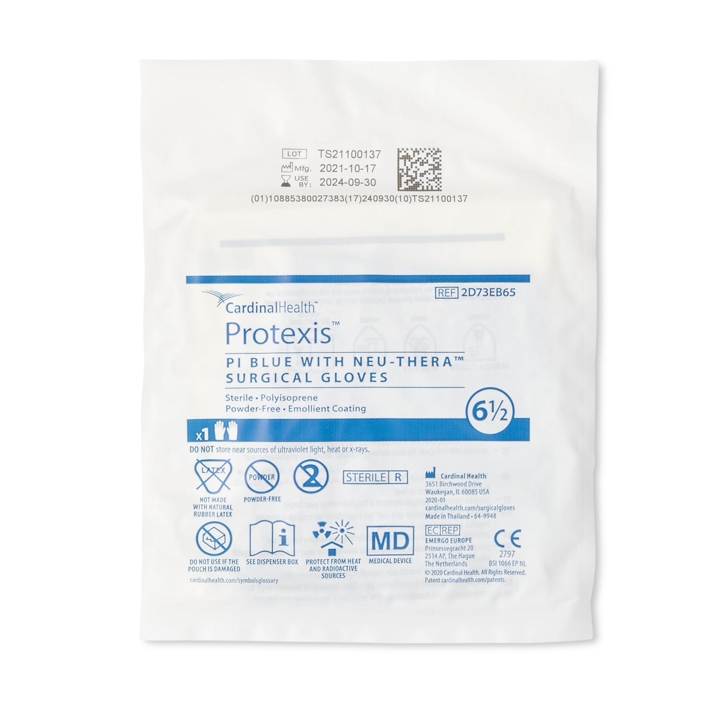 ESTEEM™ Blue with Neu-Thera® Surgical Glove Size 6.5 Sterile Polyisoprene Standard Cuff Length Smooth Blue Not Chemo Approved (717844_BX)