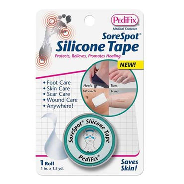 Sore Spot® Waterproof Medical Tape White 1 Inch X 1-1/2 Yard Silicone NonSterile (1094600_EA)