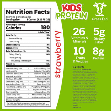 Orgain® Kids Protein™ Organic Nutritional Shake Pediatric Oral Supplement Strawberry Flavor 8.25 oz. Carton Liquid Organic (1104659_EA)