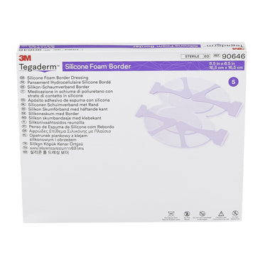 3M™ Tegaderm™ Foam Dressing 6-1/2 X 6-1/2 Inch With Border Film Backing Silicone Adhesive Heel / Contour Sterile (1078887_CS)