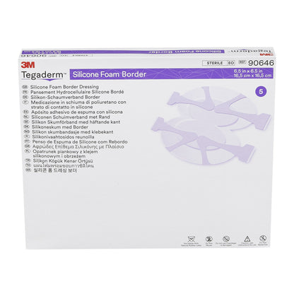 3M™ Tegaderm™ Foam Dressing 6-1/2 X 6-1/2 Inch With Border Film Backing Silicone Adhesive Heel / Contour Sterile (1078887_BX)