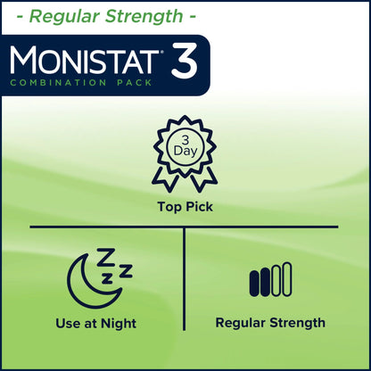 MONISTAT® 3-Day Treatment Combination Pack Ovule® Vaginal Antifungal 200 mg / 2% Strength Ovule® insert 3 Per Box Applicator (1231448_BX)