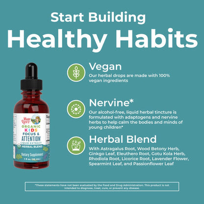 Mary Ruth's® Organic Kids Focus & Attention Dietary Supplement Organic Proprietary Blend 1,180 mg Strength Drop 1 oz. (1271770_EA)
