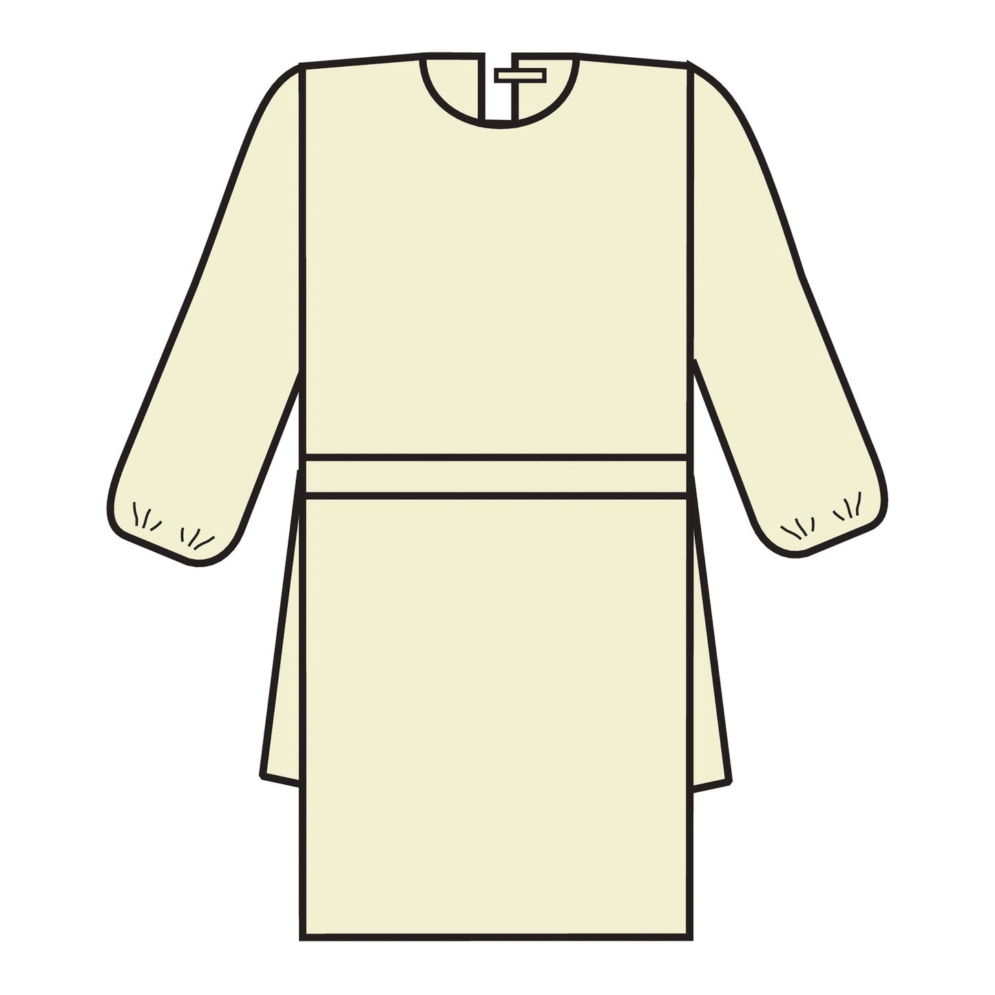 Halyard Tri-Layer Protective Procedure Gown Large Yellow NonSterile AAMI Level 2 Disposable (379372_CS)