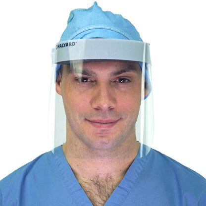 Halyard Face Shield One Size Fits Most 3/4 Length Anti-fog Disposable NonSterile (180155_CS)